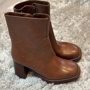 Papaya Brown Heeled Boots